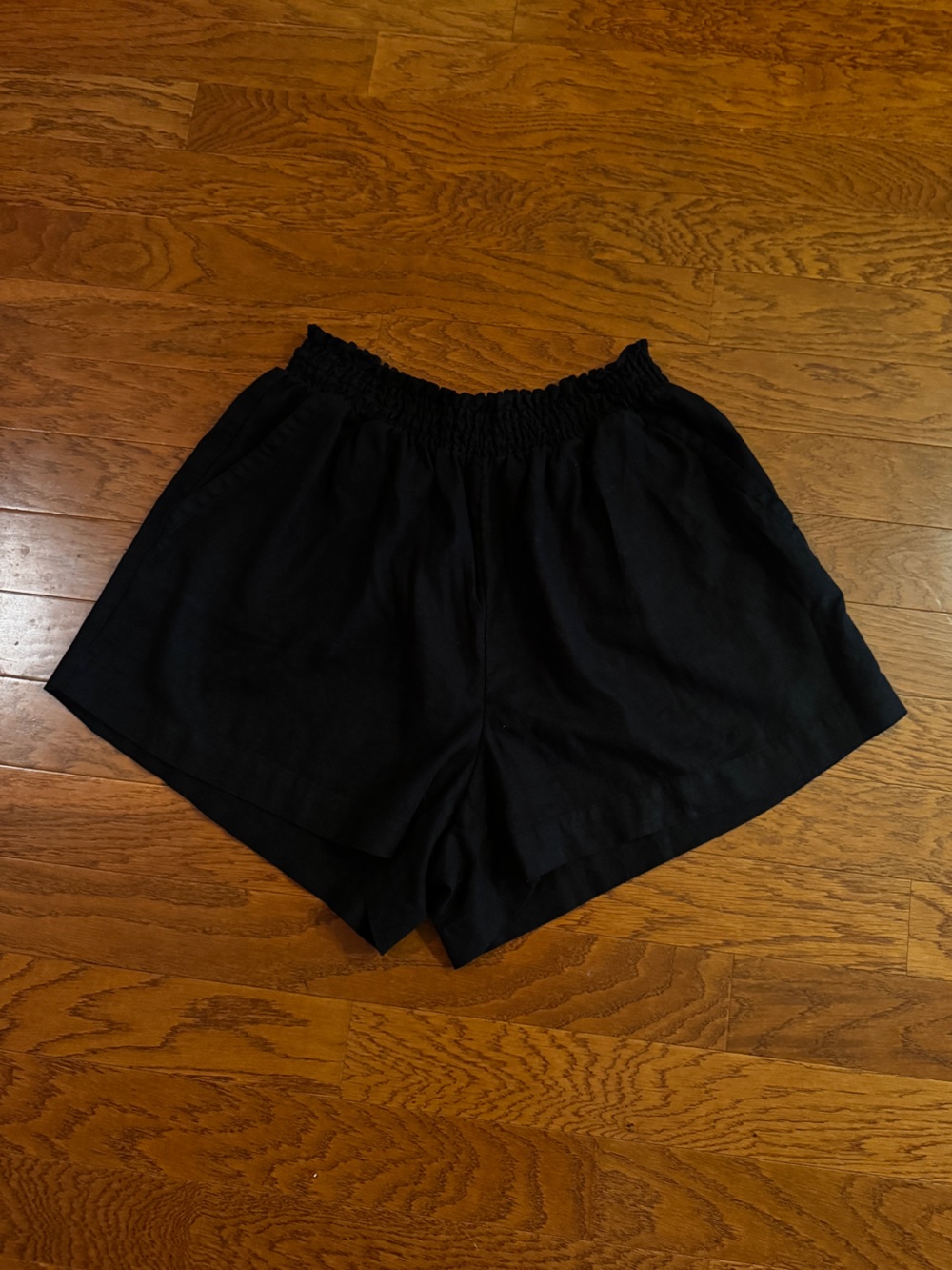 Ava & Viv Women’s Plus Black Linen Blend Elastic Waist Bermuda Shorts Size 1X